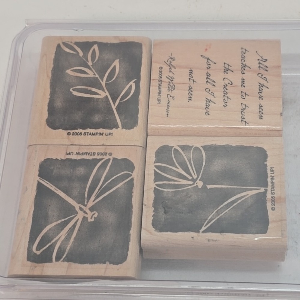 Stampin' Up! ALL I HAVE SEEN Set of 4 Wood Mounted Rubber Stamps